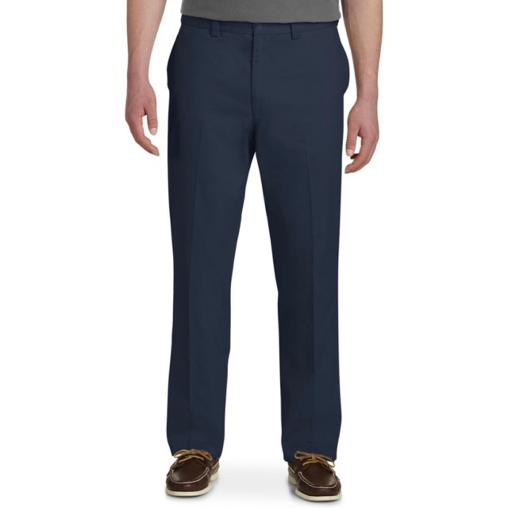 NWT Harbor Bay Men's Flat Front Waist-Relaxer Casual Pants Size 38 Long